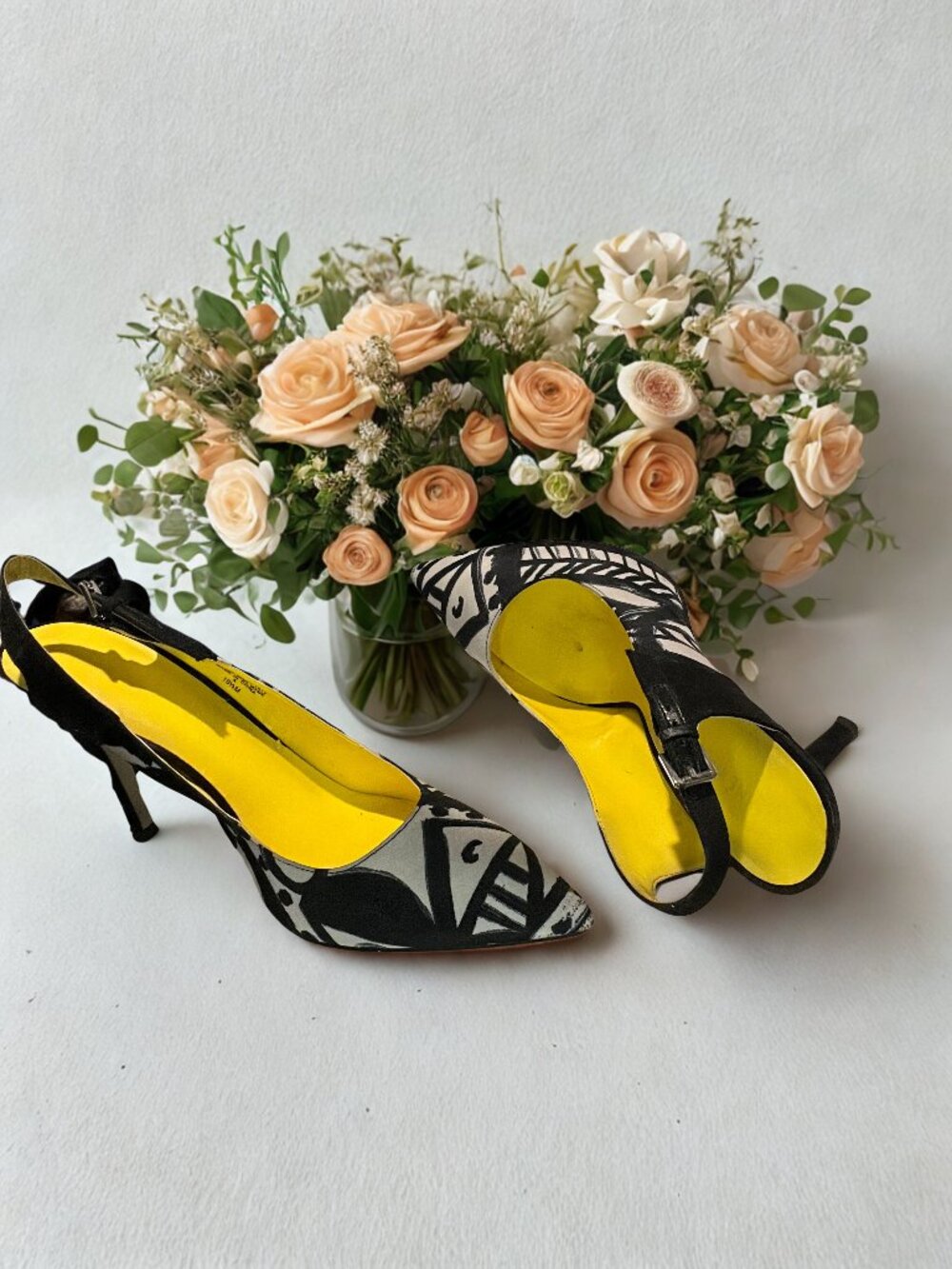 Nine West Black & White Slingback Pump